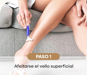 Imagen que muestra el paso uno de como depilarse con la Bye Bye IPL