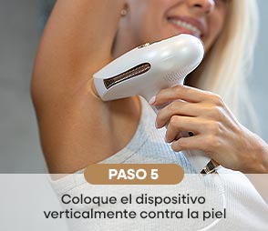 Imagen que muestra el paso cinco de como depilarse con la Bye Bye IPL