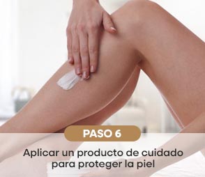 Imagen que muestra el paso seis de como depilarse con la Bye Bye IPL